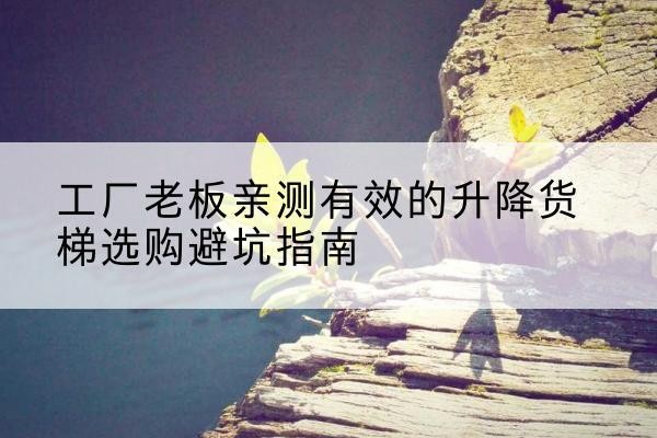 富蕴升降货梯怎么选-工厂老板亲测有效的升降货梯选购避坑指南
